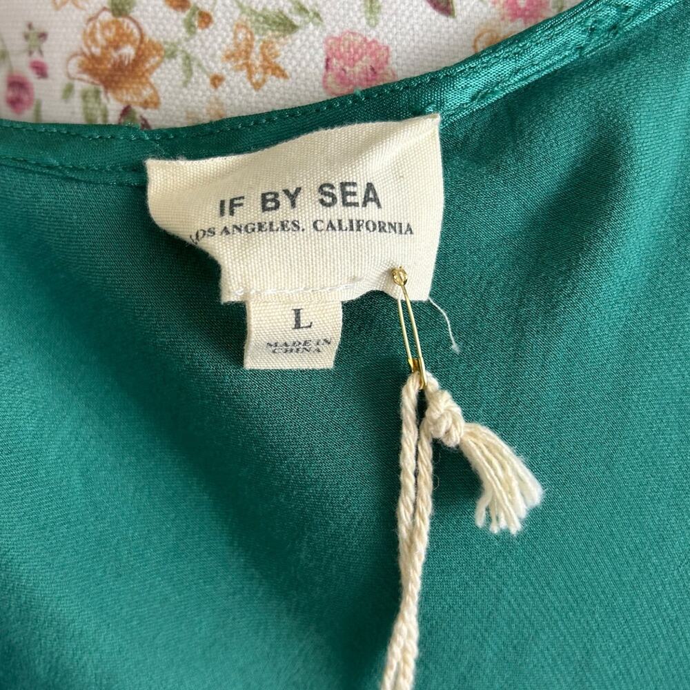 Anthropologie Emerald Green Satin Maxi Slip Dress - Picture 3 of 6